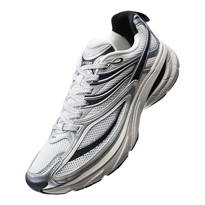 特步跑鞋小巴斯克2男鞋休闲鞋厚底增高轻便运动鞋复古老爹鞋女鞋