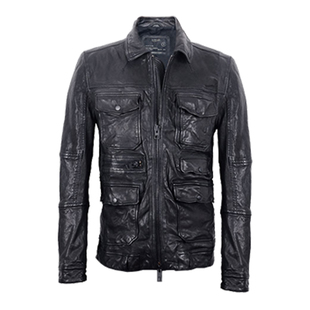 皮匠门 MEN+英国植鞣绵羊皮衣男夹克外套复古经典多兜欧美LM9162A