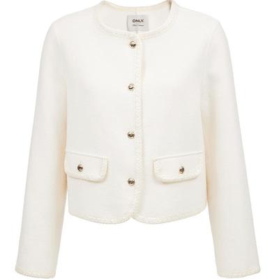 ONLY含绵羊毛正肩短款毛呢大衣