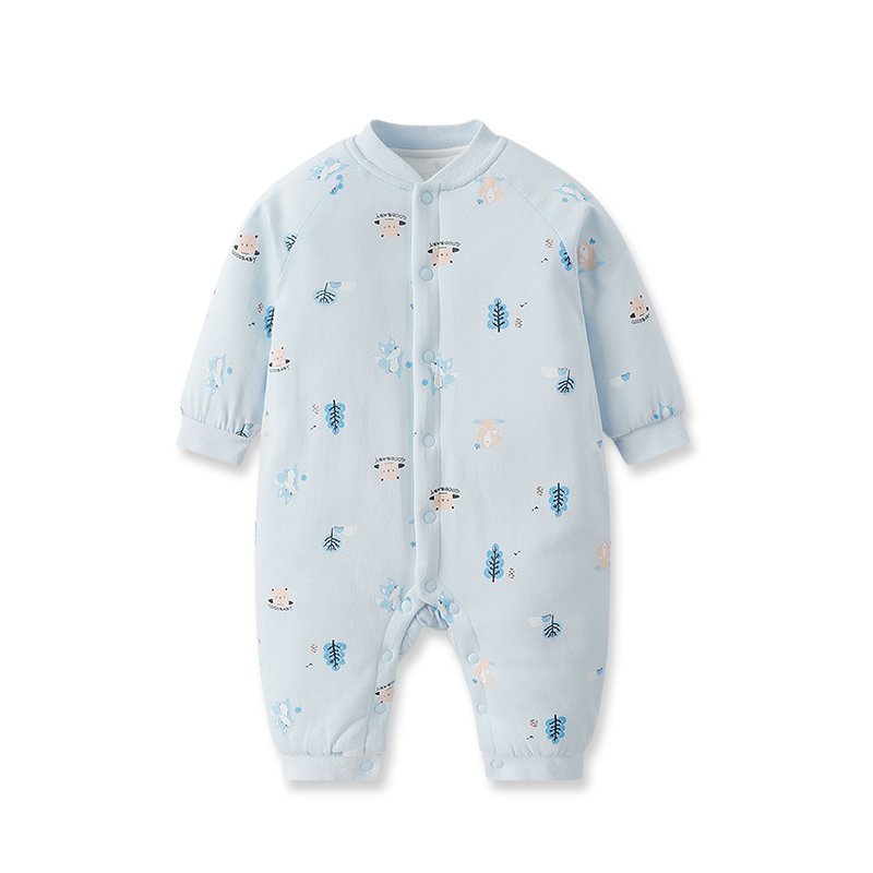 好孩子新生儿连体衣冬季夹棉婴儿衣服保暖外出宝宝哈衣爬服棉服
