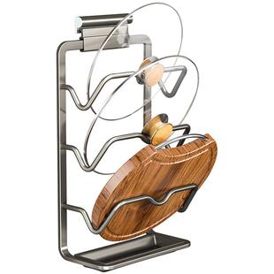 锅盖架放置器厨房专用多功能免打孔置物架家用上墙壁挂吸盘菜板架