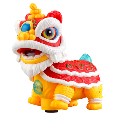 国潮电动醒狮婴儿0-6月抬头