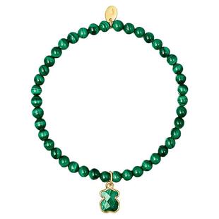 TOUS/桃丝熊925银孔雀石绿色系手链耳坠耳环手串女礼物