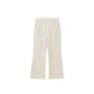 布丁哈鲁冬装女童童装裤子2025秋冬季新款儿童加绒撒银微长裤