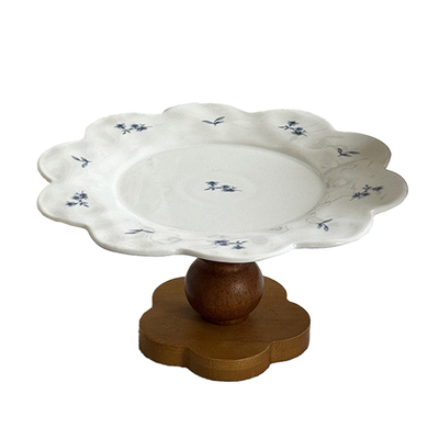 泽滕家高脚水果盘子法式中古花边