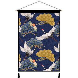 日式客厅背景墙装饰挂毯布卧室挂布背景布墙布电表箱遮挡布艺挂画