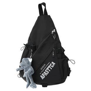 潮牌胸包女弓箭包运动单肩包男骑行包工装包2025新款机能风斜挎包