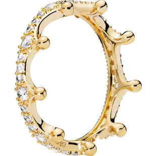 Pandora潘多拉奥莱皇冠戒指金色百搭小众设计精致礼物