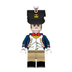 中国积木拿破仑英法军团线列轻步兵士官风笛手绿夹克拼插积木人仔