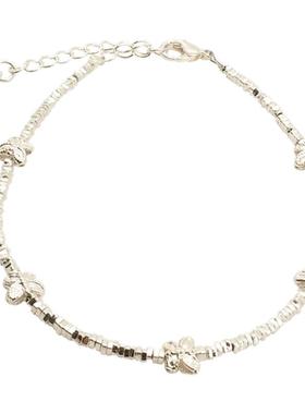 s925银蝴蝶落落碎银手链女温柔风