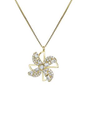 会旋转的转运风车吊坠925纯银