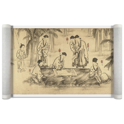 驿墨阁李公麟西园雅集图人物画