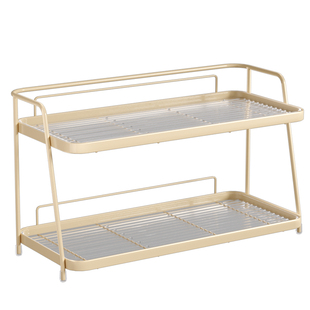 杯子收纳桌面置物架餐边柜双层水杯架办公桌茶具沥水架小型窄轻奢