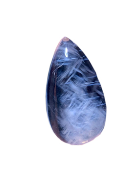 天然异象蓝针水晶吊坠雕刻件水晶