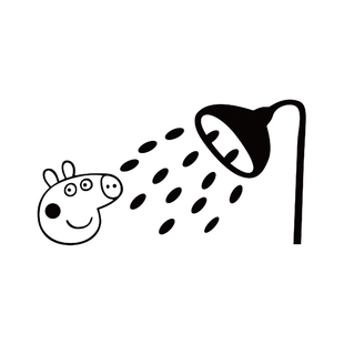 凯迪拉克洗浴洗澡小猪佩奇小新美女洗澡防水装饰车标创意个性贴纸