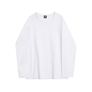 MRCYC慵懒风大领口长袖T恤男秋季宽松纯棉内搭韩系潮流痞帅打底衫