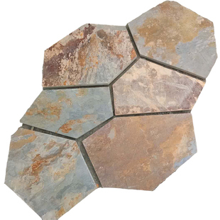 天然冰裂纹不规则青石板室外防滑防冻仿古踏步石庭院别墅花园地砖