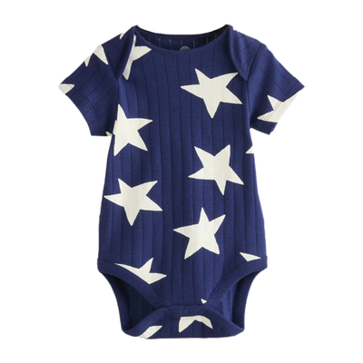 英国NEXT婴儿短袖星星纯棉包屁衣