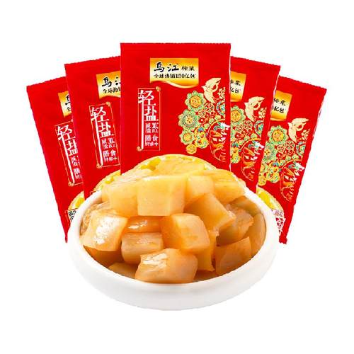 乌江脆口榨菜芯88g*5袋减盐涪陵特产开味酱菜泡菜咸菜特色下饭菜