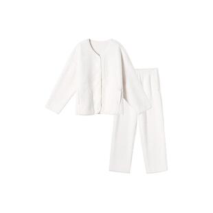 ubras家居服女熊绒绒开襟长袖套装加厚珊瑚绒睡衣温暖外穿显瘦