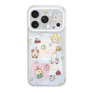 九点半磨砂可爱卡通动物星星猫咪小兔适用于苹果17ProMax手机壳iphone17Pro/16ProMax少女心全包软防摔保护套
