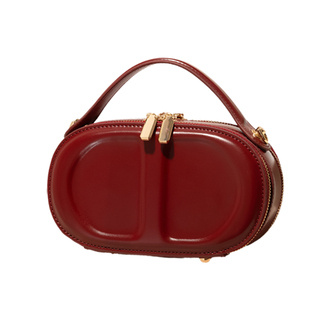 GXFMOD新款法式牛皮手提小包包复古红色包2025百搭单肩斜挎链条包