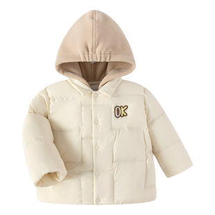 巴拉巴拉婴儿羽绒服男童假两件上衣宝宝外套连帽儿童冬装新款童装