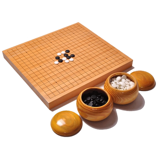 御雅新榧木棋盘实木云子围棋套装比赛专用儿童初学者五子棋二合一