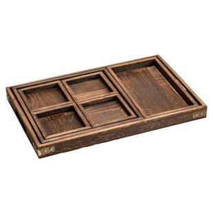 中式木质托盘围炉煮茶配件点心下午茶点盘糕点零食小吃干果水果盘