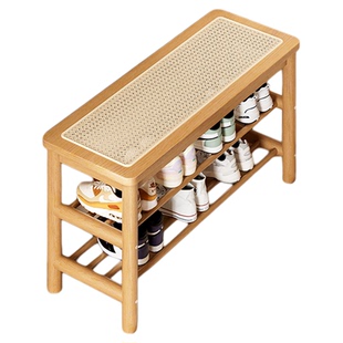 入户换鞋凳门口家用中古风穿鞋凳鞋柜坐凳一体玄关沙发尾凳长条凳