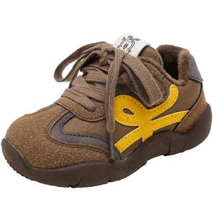 巴布豆童鞋加绒宝宝德训鞋冬季男童软底学步鞋2025新款儿童二棉鞋