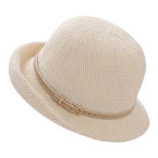 中老年女士春秋帽子女款韩版时尚百搭盆帽洋气小礼帽夏季渔夫凉帽