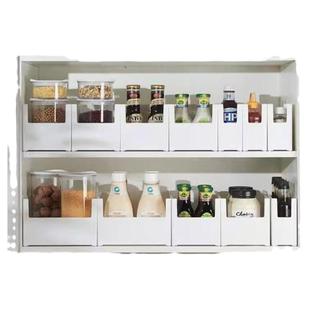 纳由美凹口直角收纳盒下水槽杂物深柜置物架零食橱柜调味料储物盒