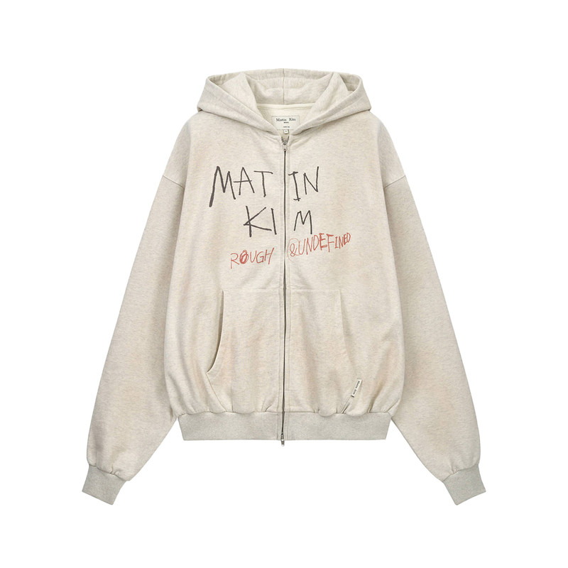 MatinKim宽松做旧字母连帽卫衣女