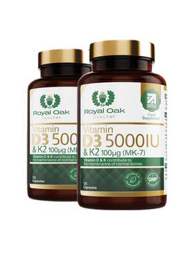 2瓶ROH皇家橡树维生素D5000IU