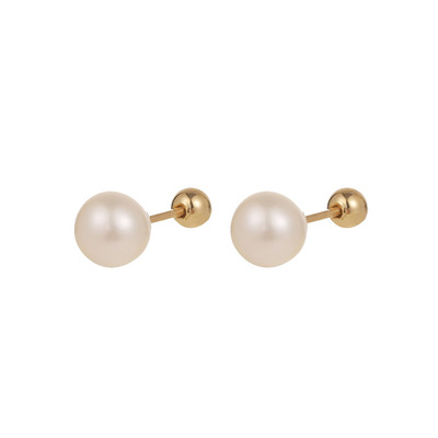 珍珠耳饰18k螺丝小巧简约高级