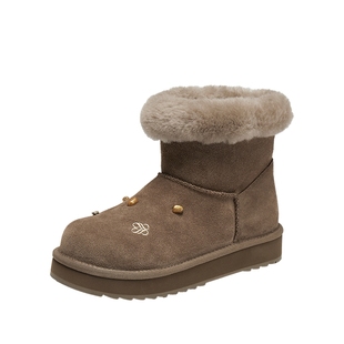 真美诗2025冬新款复古茸茸毛圈口毛毛鞋时尚厚底雪地靴女25137DD5