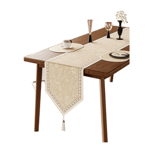 桌旗美式复古轻奢高端餐桌旗布长条茶几桌布电视柜斗柜边柜盖布