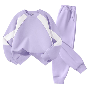 拉夏贝尔女童运动套装儿童春秋款时髦藏蓝色棒球服女大童秋季上衣