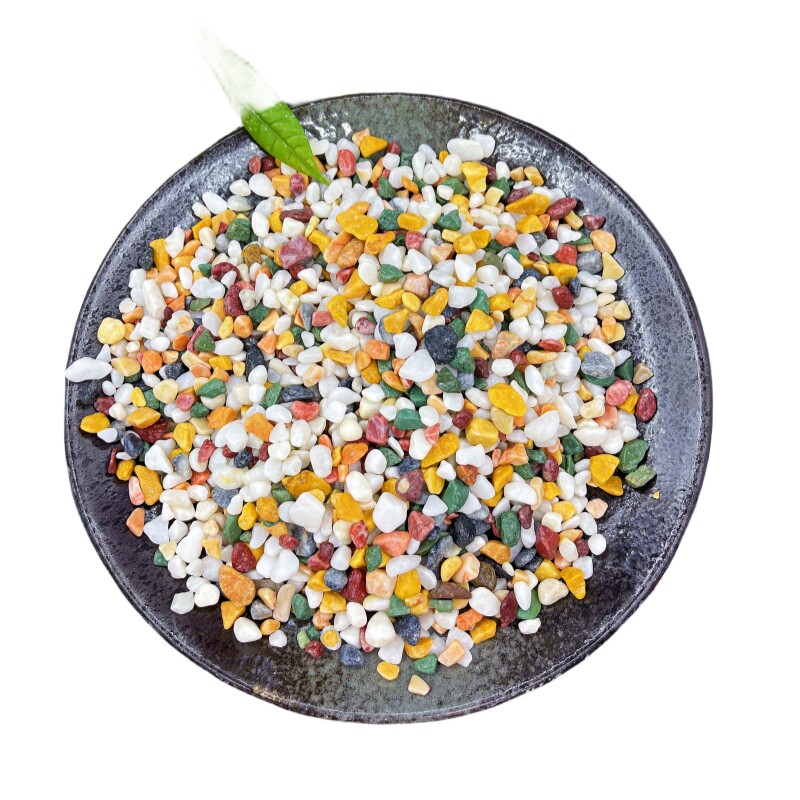 天然彩石鱼缸造景底砂多肉盆栽铺面石子鹅卵石种花装饰五彩小石头