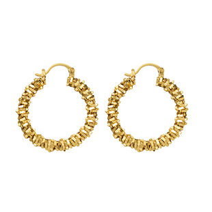 铜合金耳饰 镀18K金「牵挂」耳圈素圈时尚气质百搭碎银耳环饰品