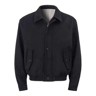 Stay the Night 秋冬挺阔骨感条纹里布正肩短宽春季拉链夹克外套