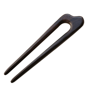 Zang又一雪 小山木钗 黑檀木发钗古典u型盘头挽绾发髻民族风簪子