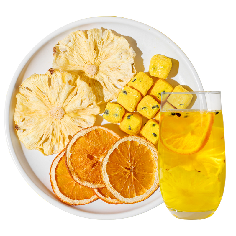 菠萝香橙百香果冲泡饮品冻干水果茶多种口味适合女生泡水喝的果茶