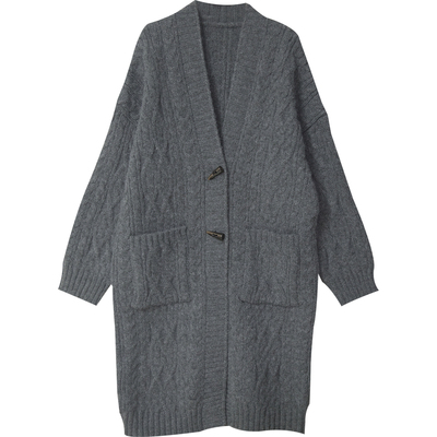 针织开衫慵懒风麻花毛衣