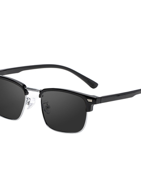 小脸专用偏光半框近视墨镜男痞帅