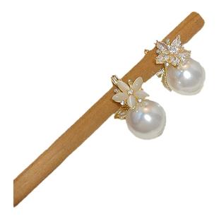 莲花池畔~ZLOMJ猫眼石五角星双生耳扣耳钉高级感百搭2024年新耳饰