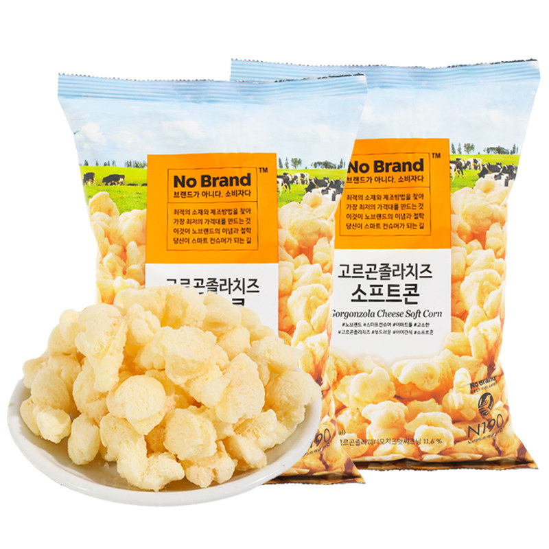 韩国NoBrand诺倍得奶酪芝士爆米花玉米卷进口办公室休闲网红零食