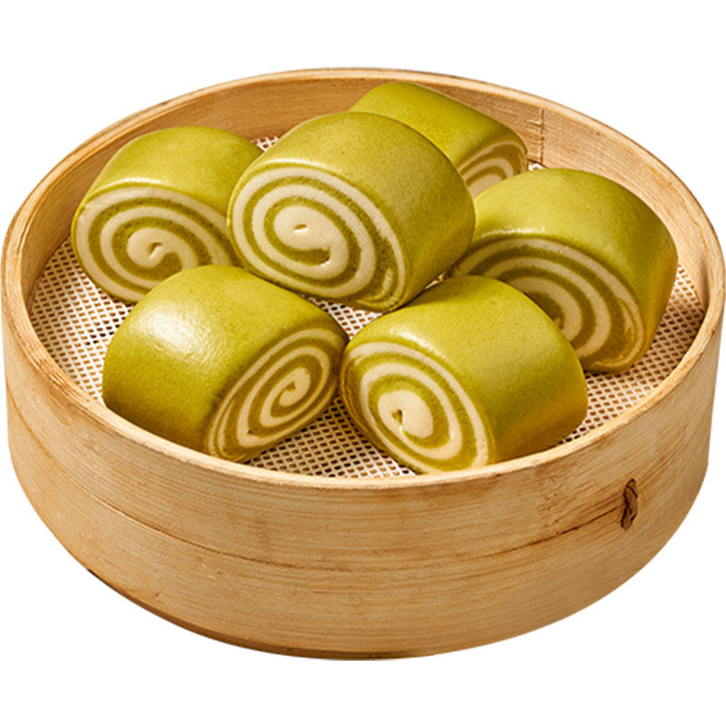 千味央厨牛奶菠菜双色馒头早餐