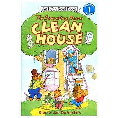 【送音频】英文原版The Berenstain Bears Clean House贝贝熊大扫除I can read系列分级阅读第一阶段儿童英语启蒙绘本阅读故事